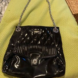 Coach glossy black patent leather poppy liquid  handbag- EUC mint condition-